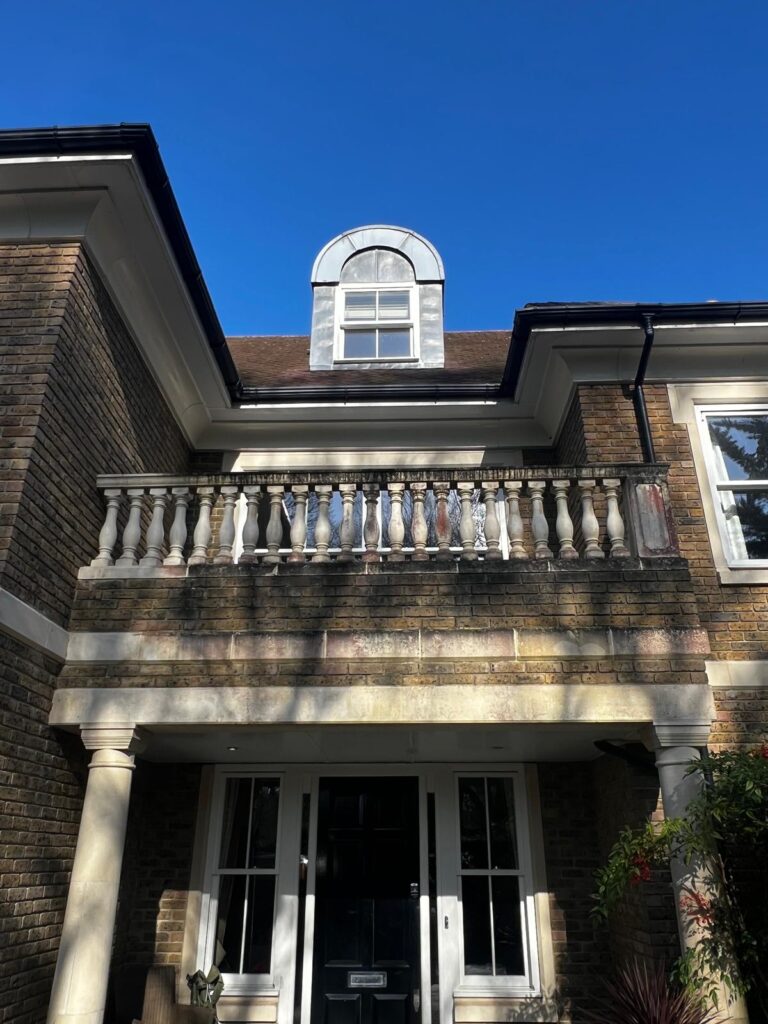 Stone Balcony Restoration — before cleaning