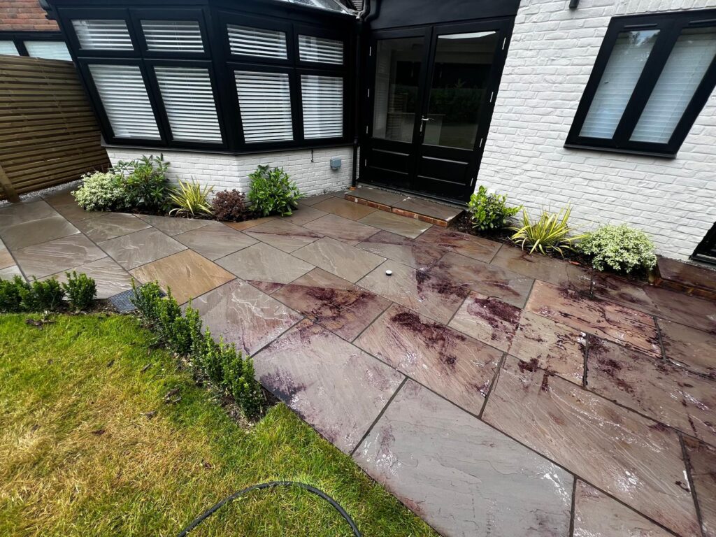 Porcelain Patio — before cleaning